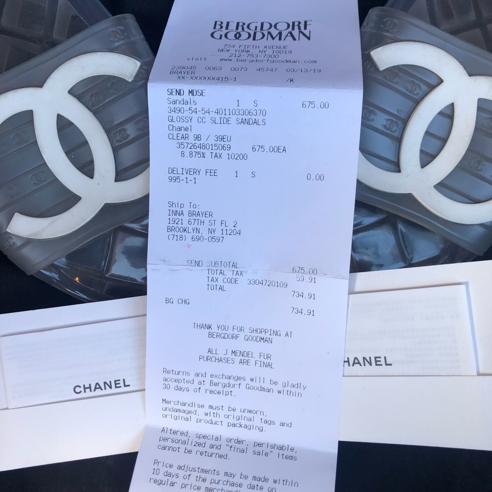 COPY - Size 39 clear Chanel pool slides - Picture 4 of 5